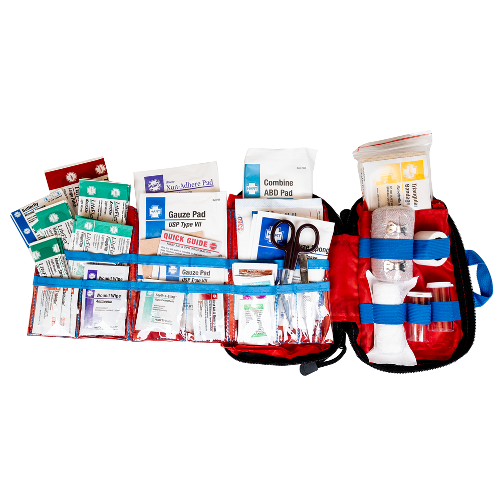 Soft Pack First Aid Kit, Nylon, Red