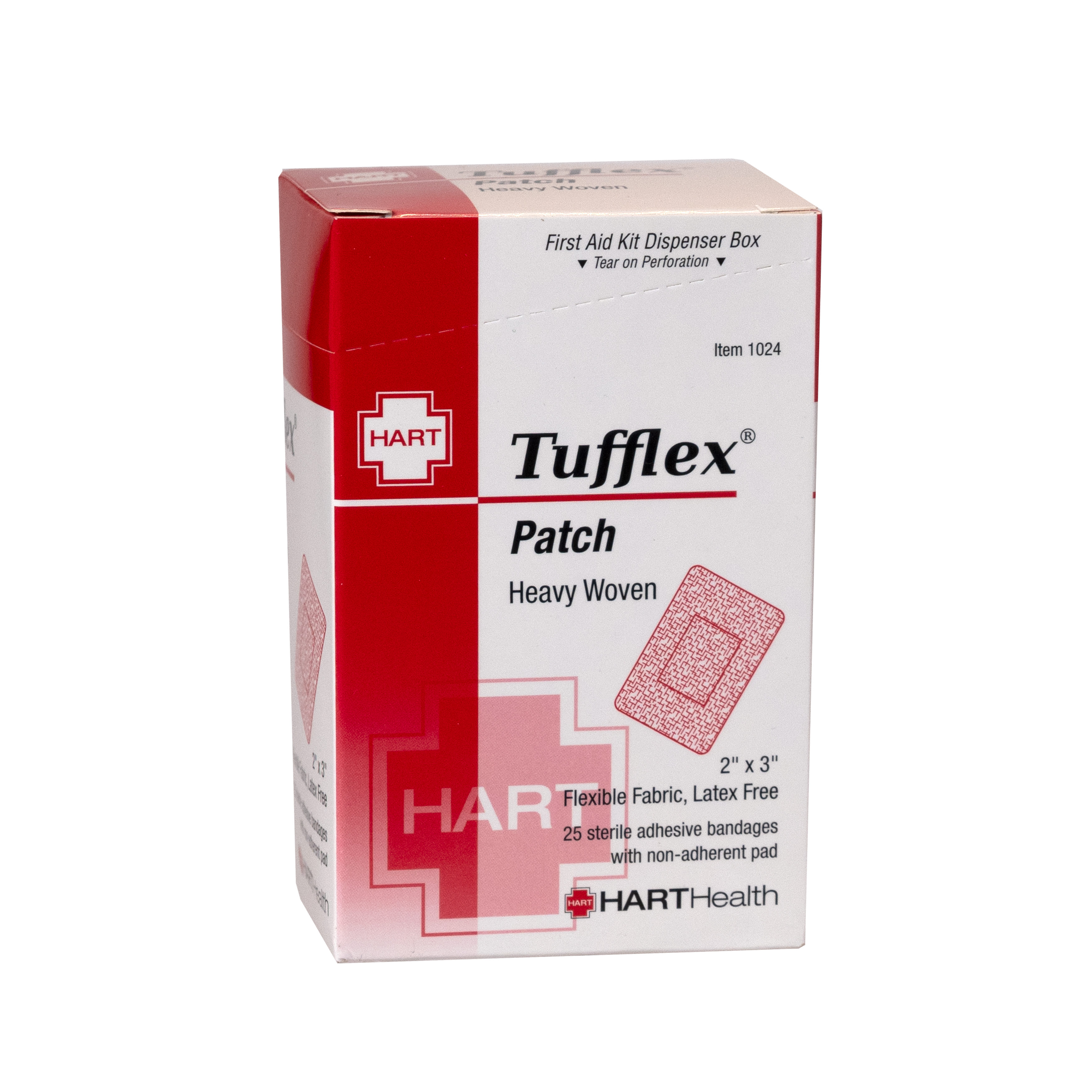 Tufflex, Patch Adhesive Bandages, Heavy Woven Elastic Cloth, 2' x 3', 25 per box