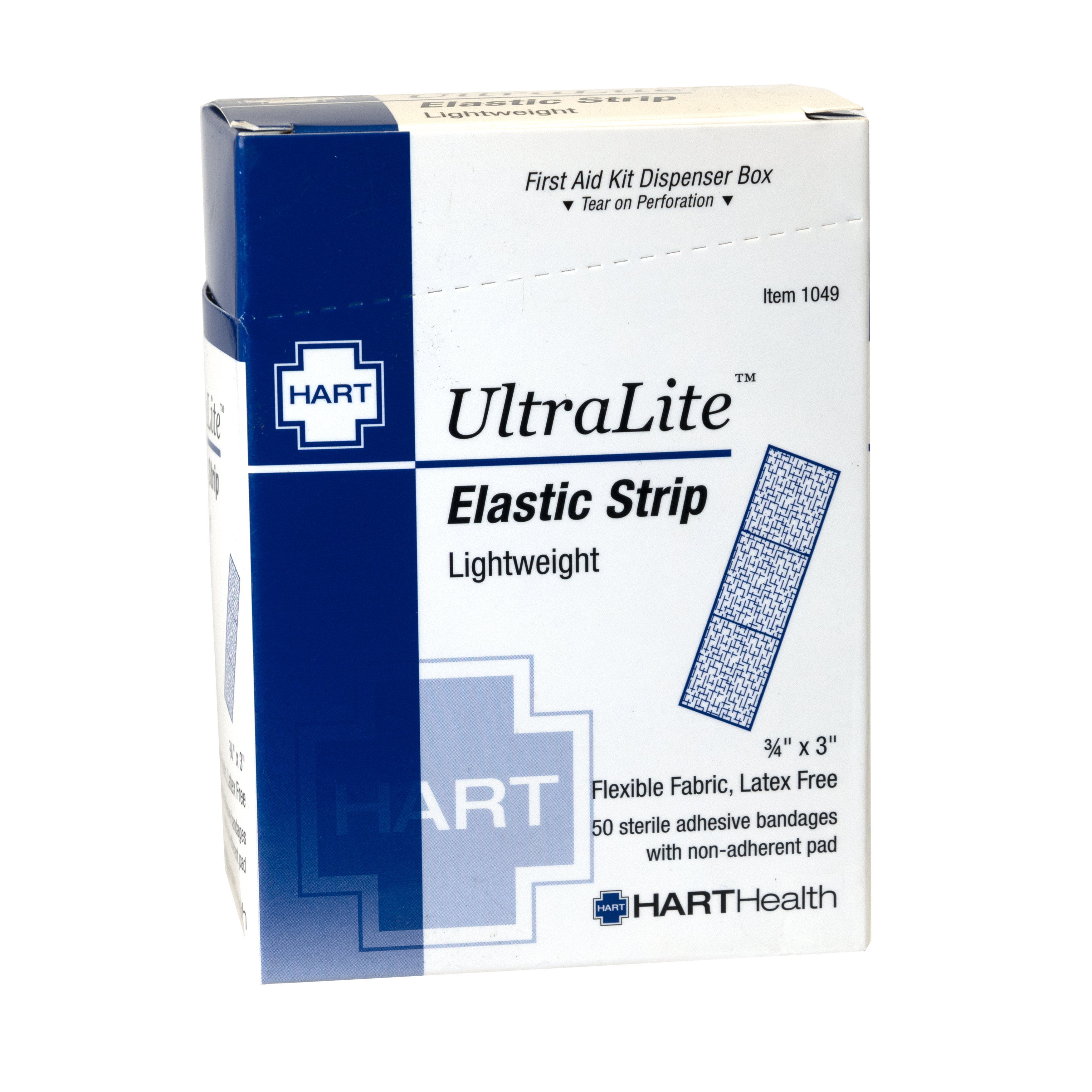 UltraLite, Elastic Strip Adhesive Bandages, Lightweight Woven Cloth, 3/4" x 3", 50 per box