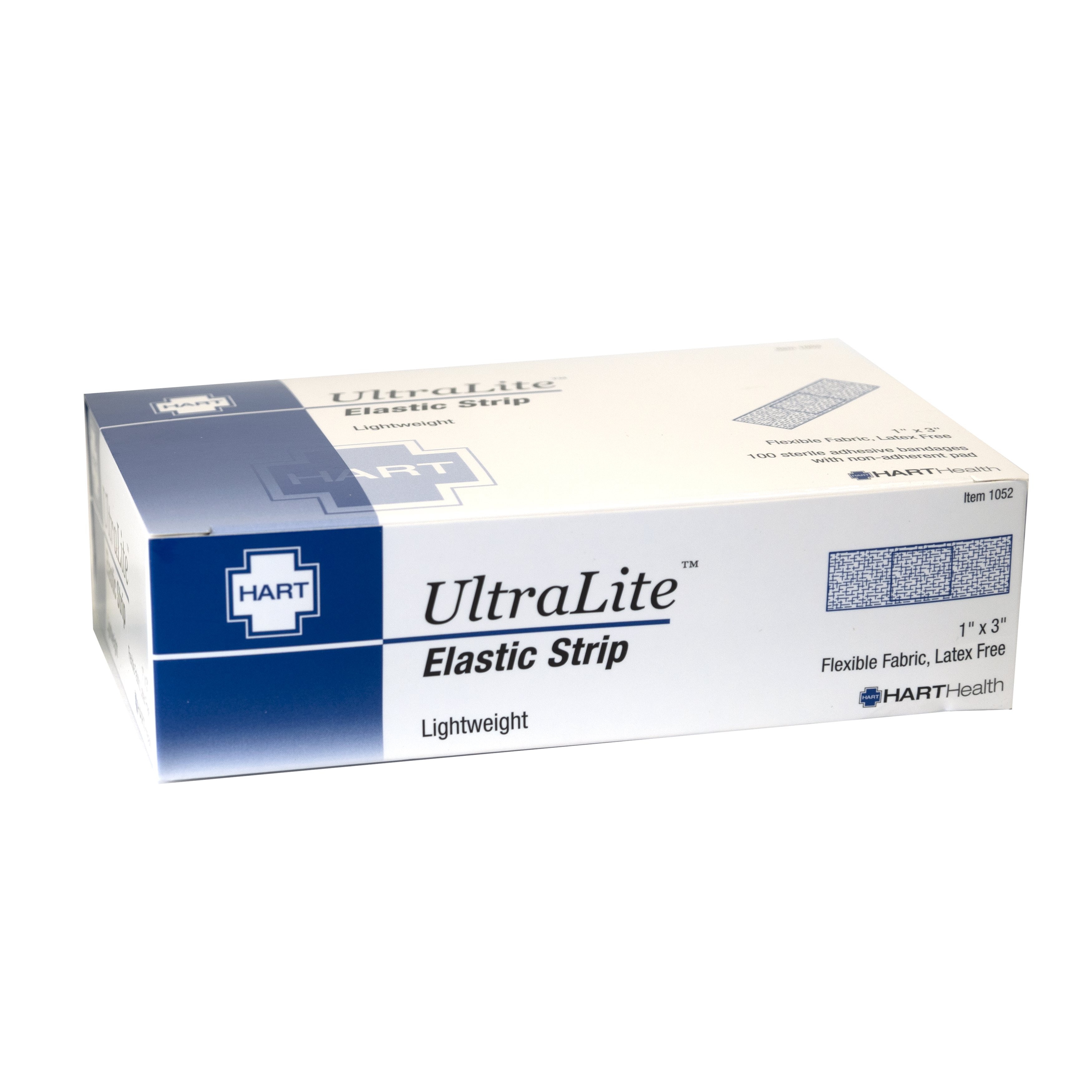 UltraLite, Elastic Strip Adhesive Bandages, Lightweight Woven Cloth, 1' x 3', 100 per box