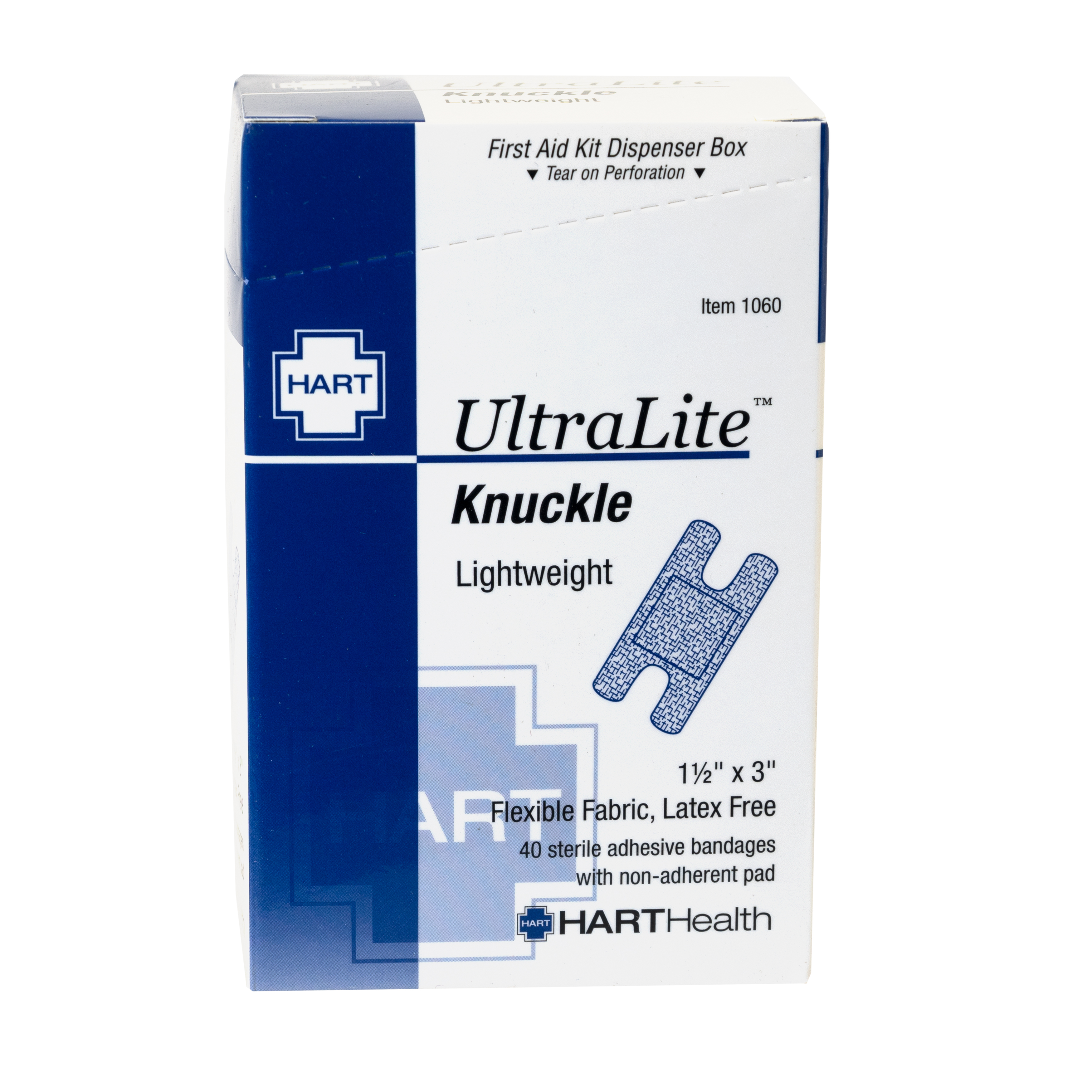 UltraLite, Knuckle Adhesive Bandages, Lightweight Elastic Woven Cloth, 1-1/2' x 3', 40 per box