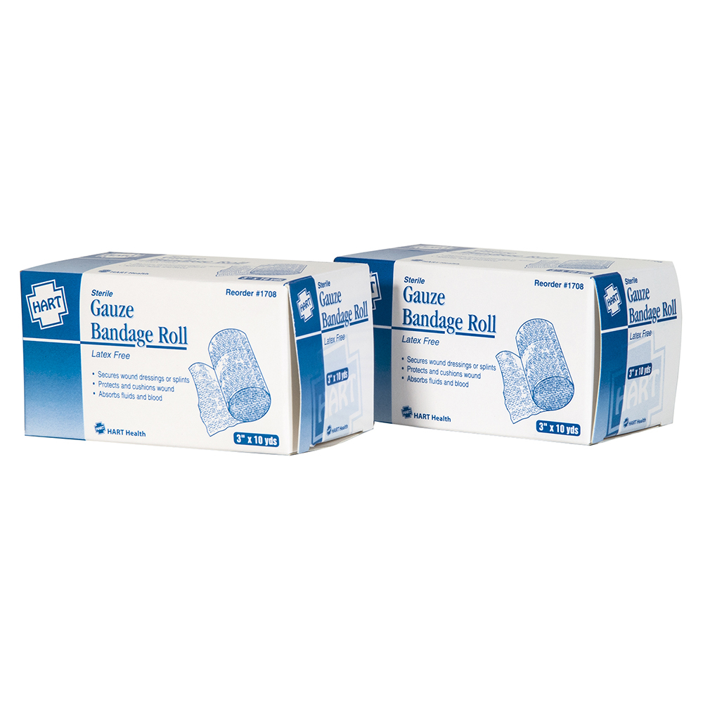 Gauze Bandage Roll, Sterile, 3" x 10 Yards, Boxed