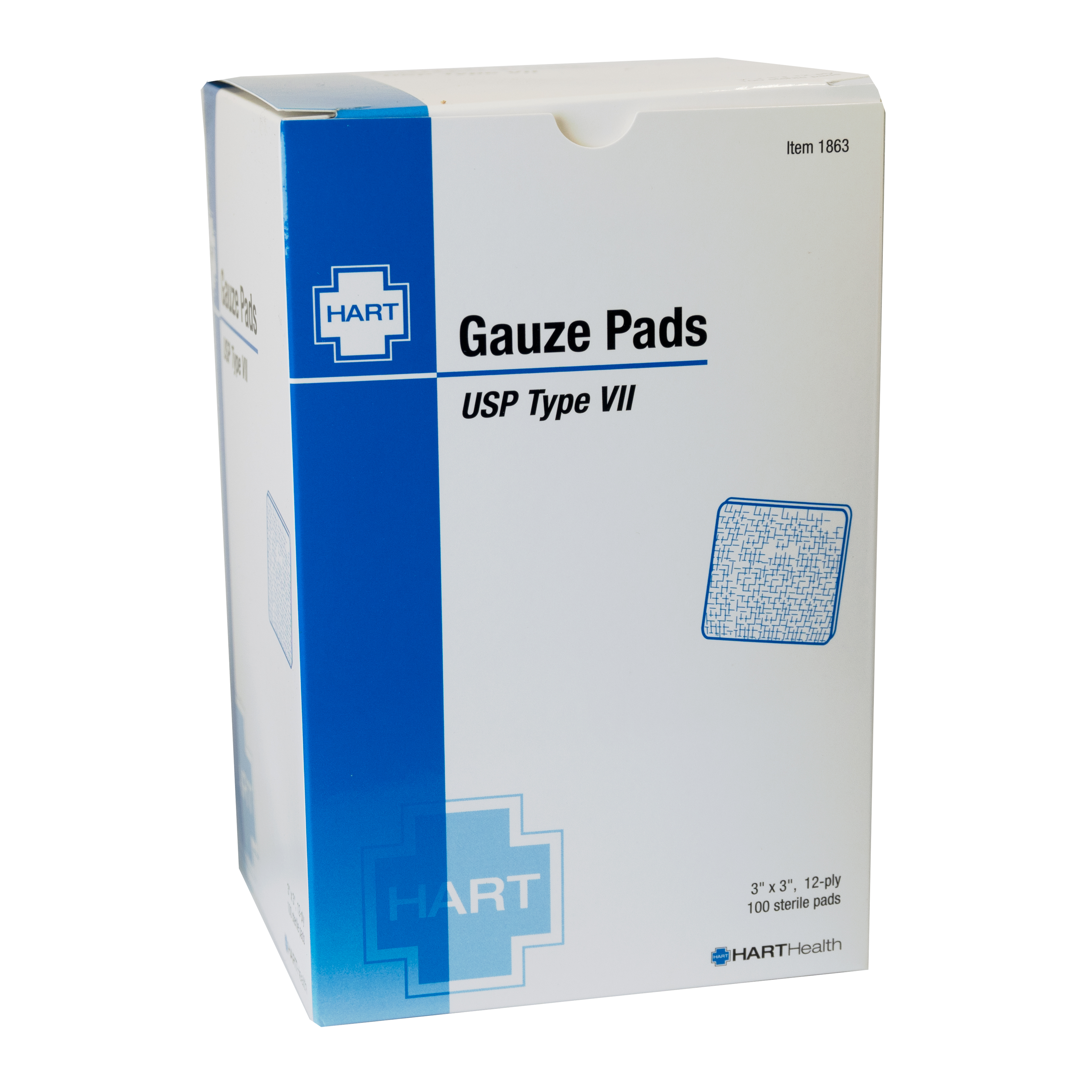 Gauze Pads, Sterile, 3' x 3', 100 per box