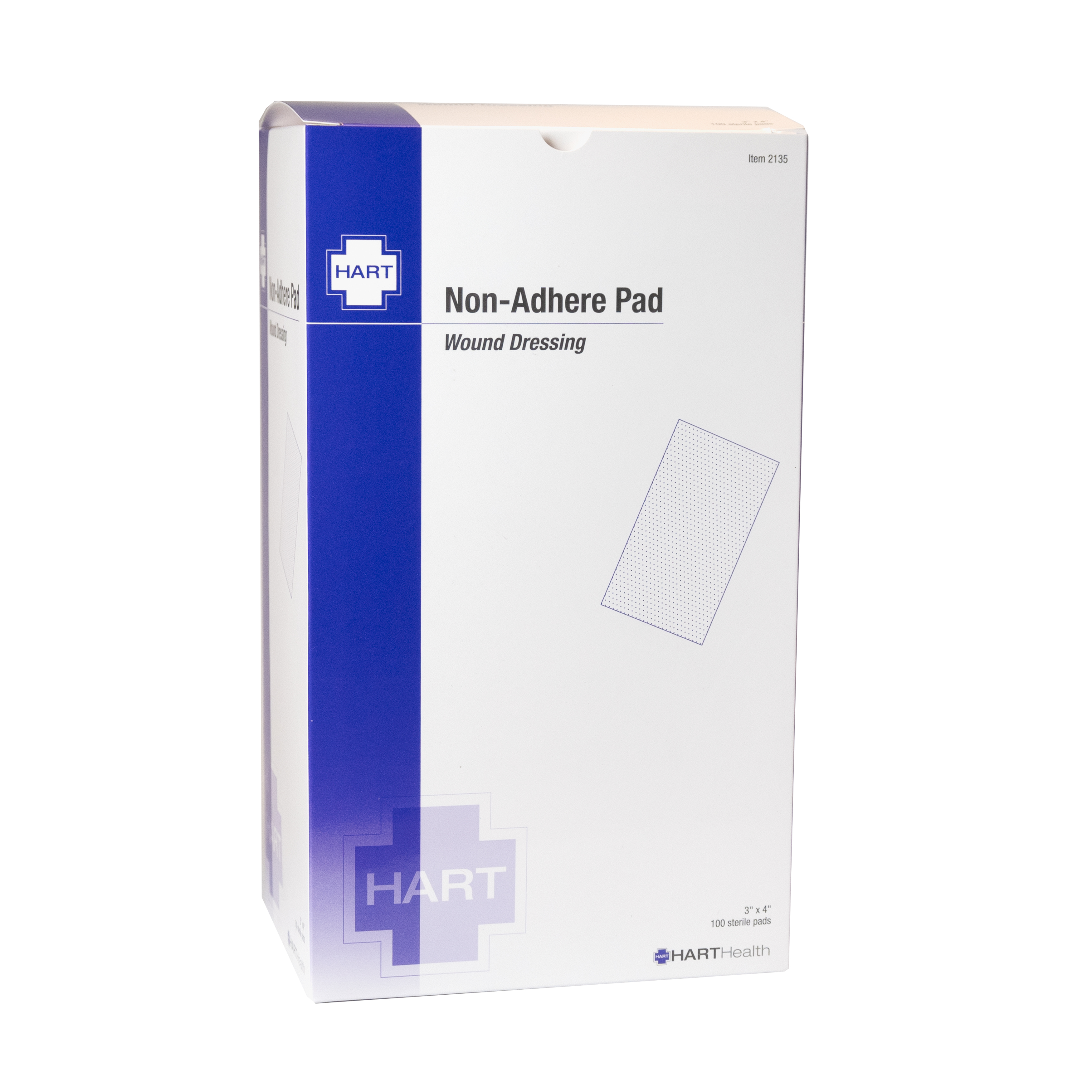 Non-Adherent Wound Wound Pads, Sterile, 3' x 4', 100 per box