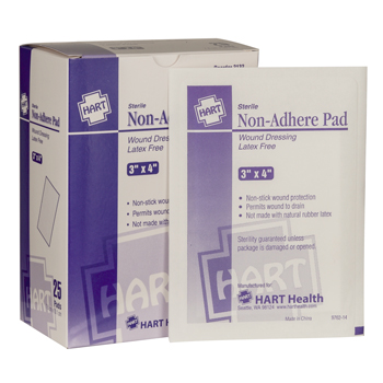 Non-Adherent Wound Pads, Sterile, 3" x 4", 25 per box