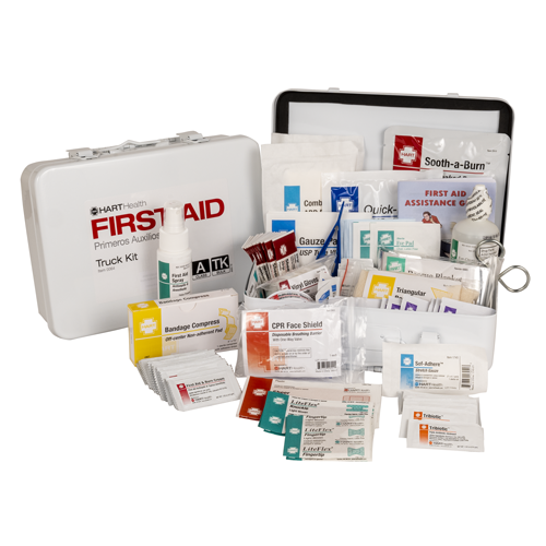 Truck First Aid Kit, ANSI 2021 Class A, Bulk, Metal Box, Medium