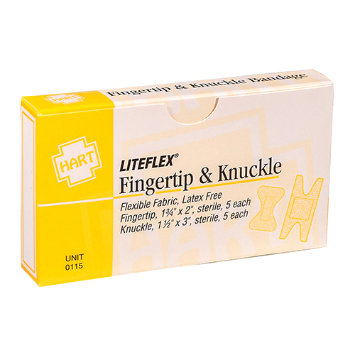 LiteFlex, Fingertip and Knuckle Adhesive Bandages, Light Woven Cloth, 10 per unit