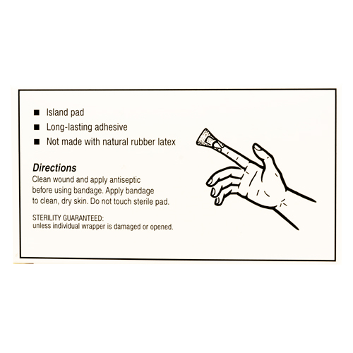 LiteFlex, Fingertip Adhesive Bandages, Light Woven Cloth, 1-3/4" x 2", 10 per unit
