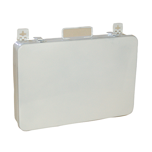 36 Unit First Aid Burn Kit Box with divider, Metal, White, Empty