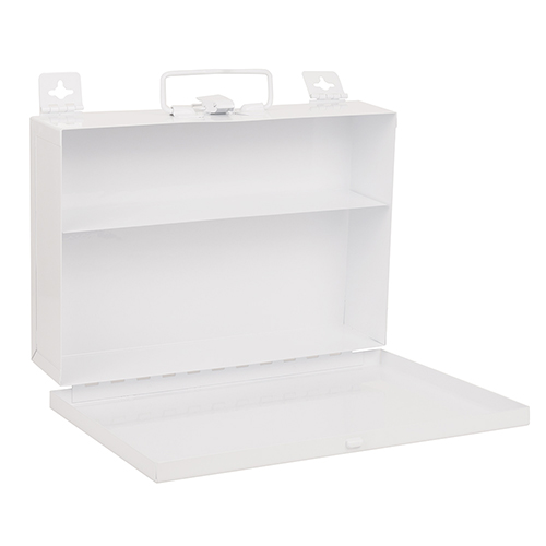 Bulk First Aid Kit Box, #25, Metal, White, Empty