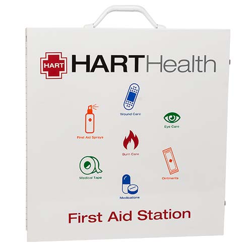3-Shelf First Aid Station, Metal Cabinet with door pouch