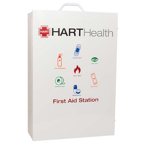 4-Shelf First Aid Station, ANSI 2021 Class B, Extra Wide Metal Cabinet, with door pouch