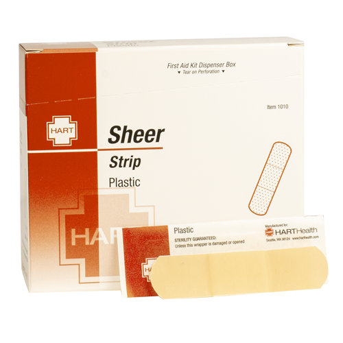Sheer Strip Adhesive Bandages, 3/4' x 3', 100 per box