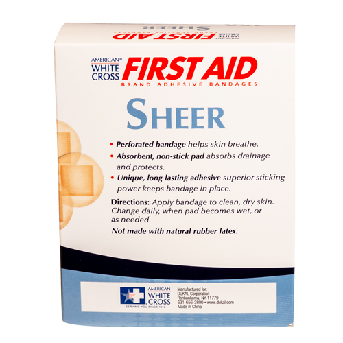 White Cross First Aid, Sheer Spot Adhesive Bandages, 100 per box