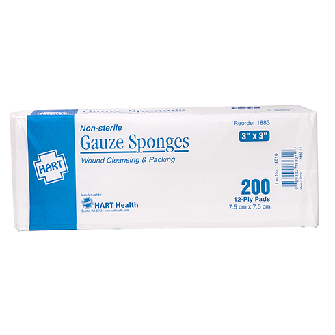 Non-Sterile Gauze Sponge, 3' x 3', 200 per package
