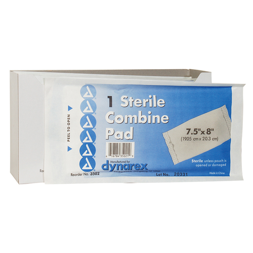 Dynarex Combine ABD Pad, Sterile, 8' x 7.5', 12 per box