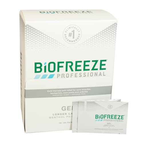 Biofreeze Pain Relieving Gel, 3 gm per packet, 100 packets per box