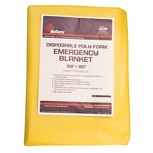 MedSource, Emergency Blanket, Yellow, 58' x 90'