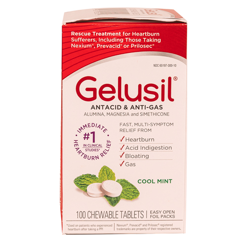Gelusil, antacid & Anti-gas tablets, mint