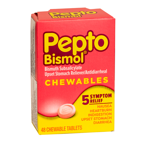 Pepto Bismol, Anti-Diarrheal Chewable Tablets, 48 per box