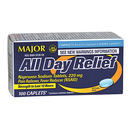 Naproxen, pain reliever, caplet