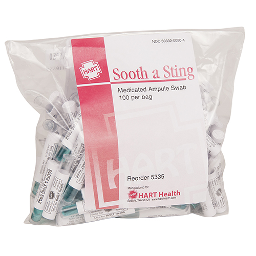 Sooth-a-Sting Swabs, bite and sting relief, ampules, 100 per bag