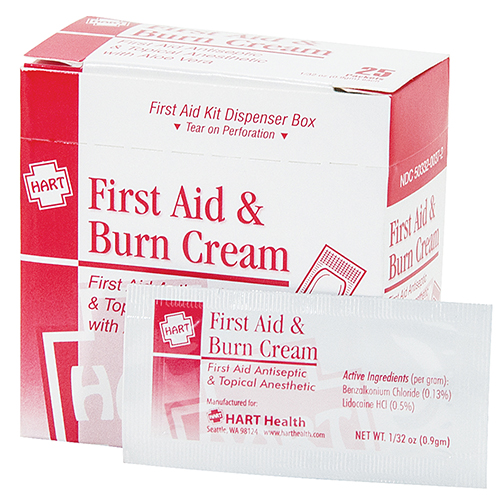 First Aid & Burn Cream, antiseptic/Analgesic, 0.9 gm, 25 per box
