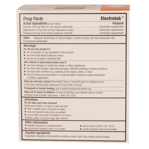 Electrotab, Electrolyte Replacement, Compare to Endurolytes