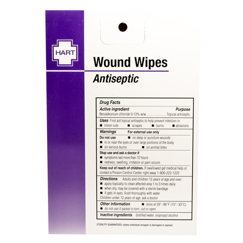 Wound Wipes, BZK, 100 per box
