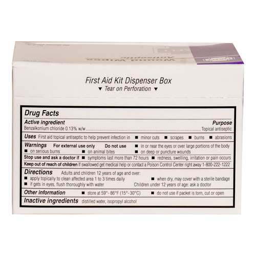 Wound Wipes, Antibacterial Cleansing Wipe, BZK, 20 per box