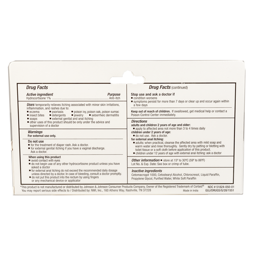 Hydrocortisone Cream 1%, anti-itch, 1 oz tube
