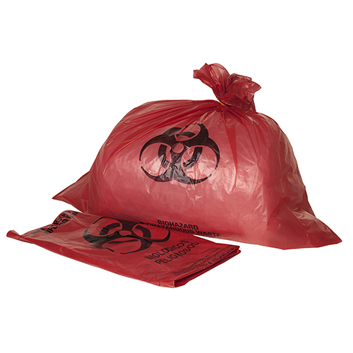Infectious Waste Bags, biohazard, 7-10 gallon, 50 per roll