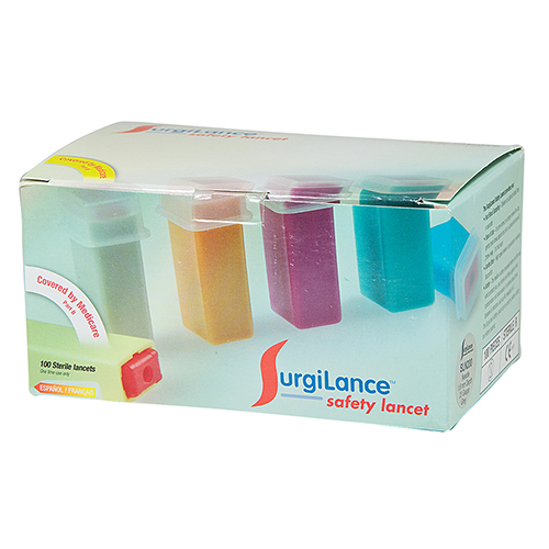 Safety Lancet, Auto-retractable, 1.8mm, 100 per box